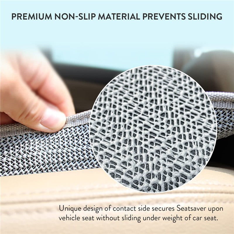 Black Prince Lionheart 2-Stage Seat Saver featuring premium non-slip material, demonstrating its secure fit on a vehicle seat.