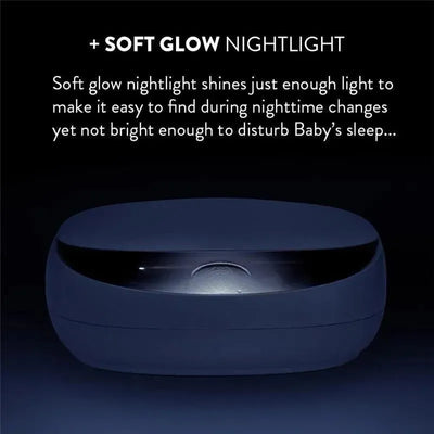 EVO Wipes Warmer by Prince Lionheart in white with a soft glow nightlight feature for nighttime use.