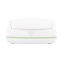 Wipes warmer designed by Prince Lionheart, featuring a white exterior with a green accent and a lid for easy access.