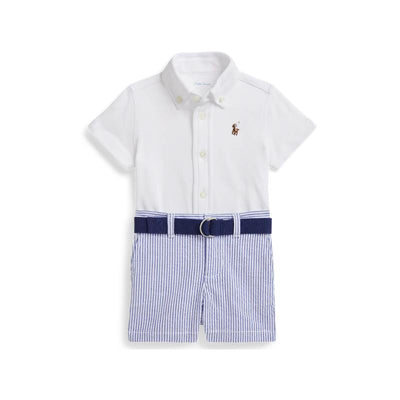 Ralph Lauren Baby - 3Pk Short-Sleeve Interlock Sport Shirt With Belt And Seersucker Short Image 1