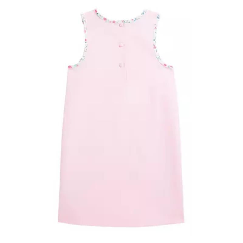 Ralph Lauren Baby - Girl Sleeveless Classic Oxford Shirt Dress W/ Printed Trim Bath Pink Image 2
