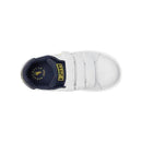 White Ralph Lauren Baby Heritage Court III EZ Bear sneakers with navy interior and three Velcro straps.