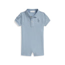 Ralph Lauren Baby Short-Sleeve Basic Mesh Big Pony Polo Shortall, Estate Blue Image 1