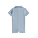Ralph Lauren Baby Short-Sleeve Basic Mesh Big Pony Polo Shortall, Estate Blue Image 2