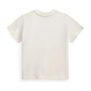 Short-sleeve crew neck T-shirt in deckwash white with a soft jersey knit fabric, featuring a simple, plain back design.