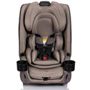 Romer Nexa All-in-One Convertible Car Seat in Truffle color, featuring adjustable headrest, padding, and cup holders.