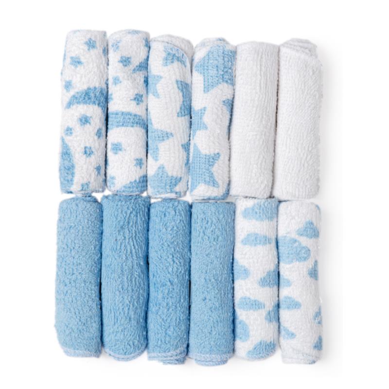 Rose Textiles - 12Pk Sky Theme Washcloth Blue Image 2