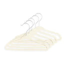 Cream-colored plastic hangers with metallic hooks, arranged in a pack of 15.