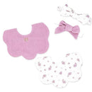 Rose Textiles 2Pk Bibs & Headbands, Mauve Floral Bouquet Image 1
