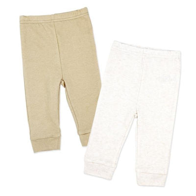 Beige and light beige cuffed pants set, featuring two pairs in soft fabric suitable for casual wear.