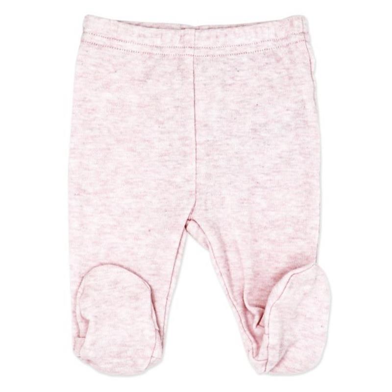 Footed pant set in soft pink, featuring a comfortable elastic waistband and footed design for infants.