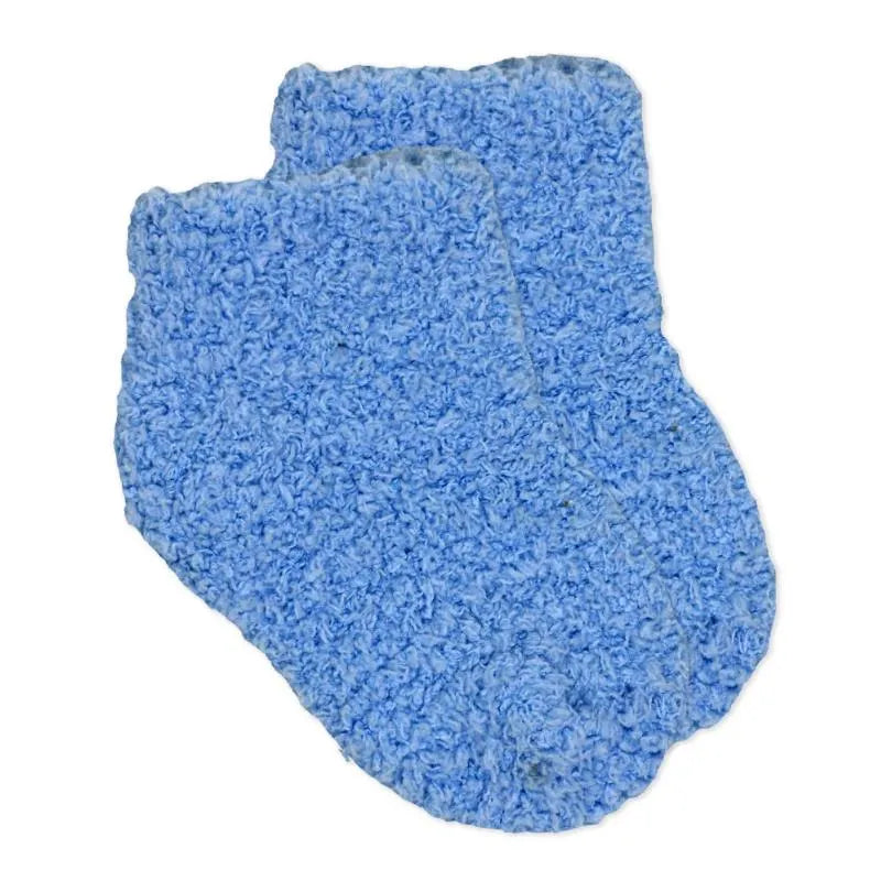 Light blue soft socks with a textured surface, ideal for boys, part of a three-pack set.