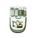 Rose Textiles - 5Pk Bib & Sock Set Sage Dirt Magnet Image 2