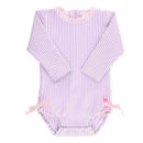 Rufflebutts - Lilac Seersucker One Piece Rash Guard  Image 1