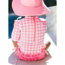 Rufflebutts - Long Sleeve One Piece Rash Guard, Bubblegum Pink Image 2