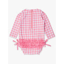 Rufflebutts - Long Sleeve One Piece Rash Guard, Bubblegum Pink Image 4
