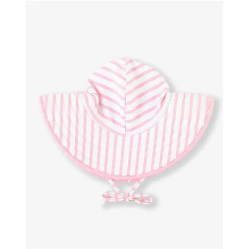 Rufflebutts - Pink Polka And Stripe Reversible Swim Hat Image 4