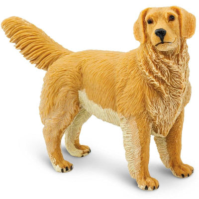 Golden Retriever plastic model figure, 4.5 inches tall, features detailed fur texture and a standing pose.