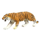 Bengal tiger figurine with orange fur and black stripes, showing a roaring expression, designed for wildlife enthusiasts.