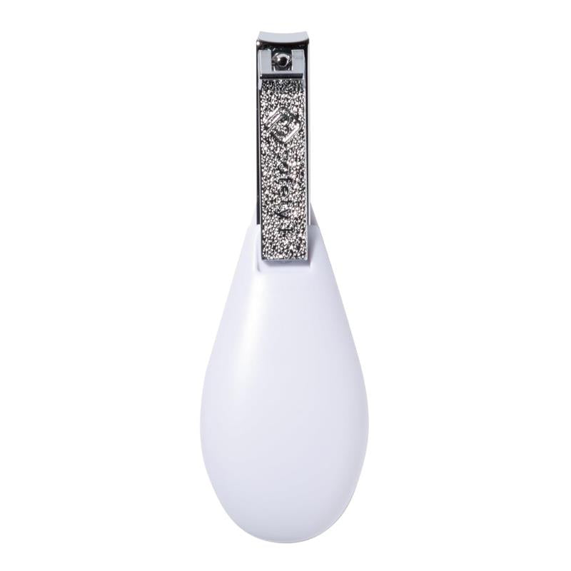 White baby care grooming tool with a metallic decorative clip, designed for safety and ease of use.