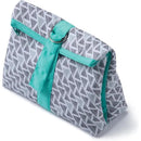 Deluxe Healthcare & Grooming Kit by Safety 1st in a gray and teal patterned carrying case with a secure closure.