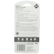 Easy Fill Medicine Syringe with soft-touch grip and clear dosage markings, designed for administering medicine to children.