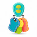 Colorful Sassy Electronic Keys with a turquoise key fob and four vibrant key shapes, including a yellow, green, and orange key.