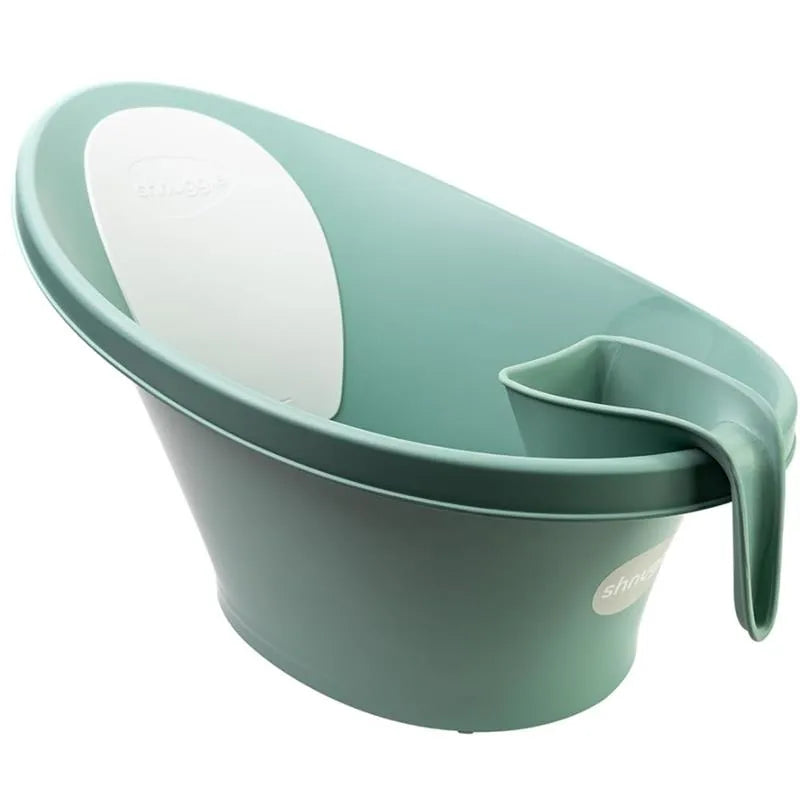 Shnuggle Bath Rinse Jug in eucalyptus color, featuring a spacious design and an ergonomic handle for easy pouring.