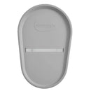 Grey Shnuggle squishy baby changing diaper pad with a soft surface and white securing strap, ideal for diaper changes.