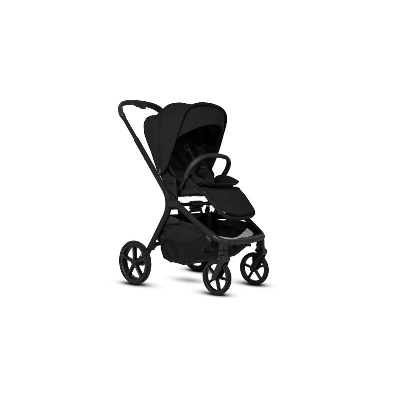 Silver Cross Breez Modular Stroller in Onyx color, featuring a sleek design with a large canopy and adjustable seat.