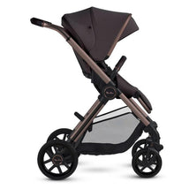 Multi-terrain Silver Cross Reef 2 stroller in Ganache color, featuring a reclining seat, large canopy, and spacious storage basket.