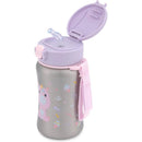 Toddler sippy cup featuring a unicorn design, 12oz capacity, with a straw and removable cap in pastel colors.