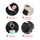 All Seasons Baby Car Seat Cover features 2-way zip for temperature control, top cutout for handle grip, and elastic edges for secure fit.