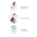 Skip Hop Baby Bath Rinse Cup Wave with soft comfort-edge, designed for gentle pouring and 3 cup capacity for less refills.