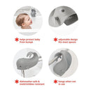Skip Hop Baby Bath Spout Cover in white, designed to protect babies from bumps, fits most spouts, and is dishwasher-safe.