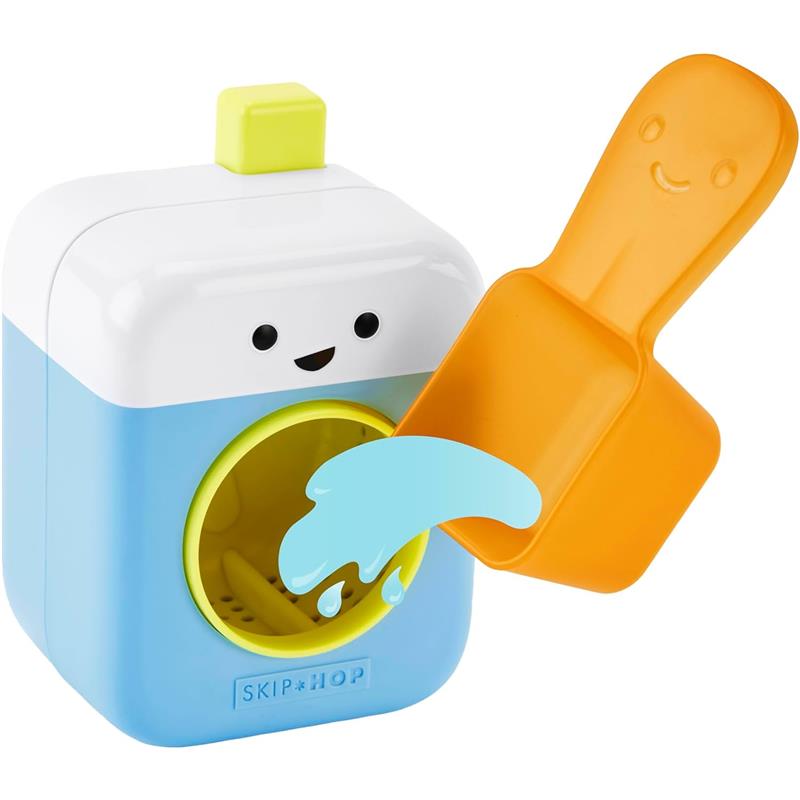 Skip Hop Baby Bath Toy Fresh & Clean Spin Cycle with a smiling face, featuring an orange scoop and water splashes.