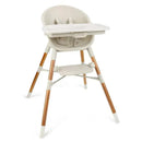 Skip Hop EON 4-in-1 High Chair in oat color with a removable tray and adjustable legs for various seating positions.