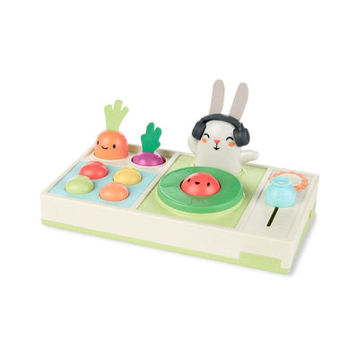 Baby Musical DJ Set Toy by Skip Hop featuring a rabbit character with headphones, colorful buttons, and playful shapes.