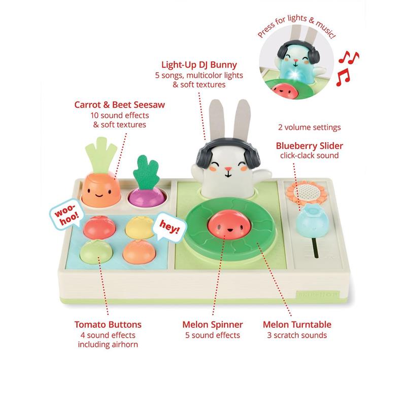 Baby Musical DJ Set toy features a light-up bunny, colorful buttons, and various sound effects for interactive play.