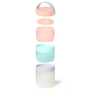 Skip Hop Formula To Food Container Set in teal and grey, featuring stackable, colorful containers with lids.