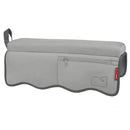 Grey Moby Baby Bath Essential Set, featuring a padded bath organizer with scalloped edges and a zippered pocket.