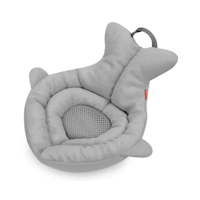Grey Moby Softspot Sink Bather featuring a plush design with a mesh center, ideal for bathing infants.