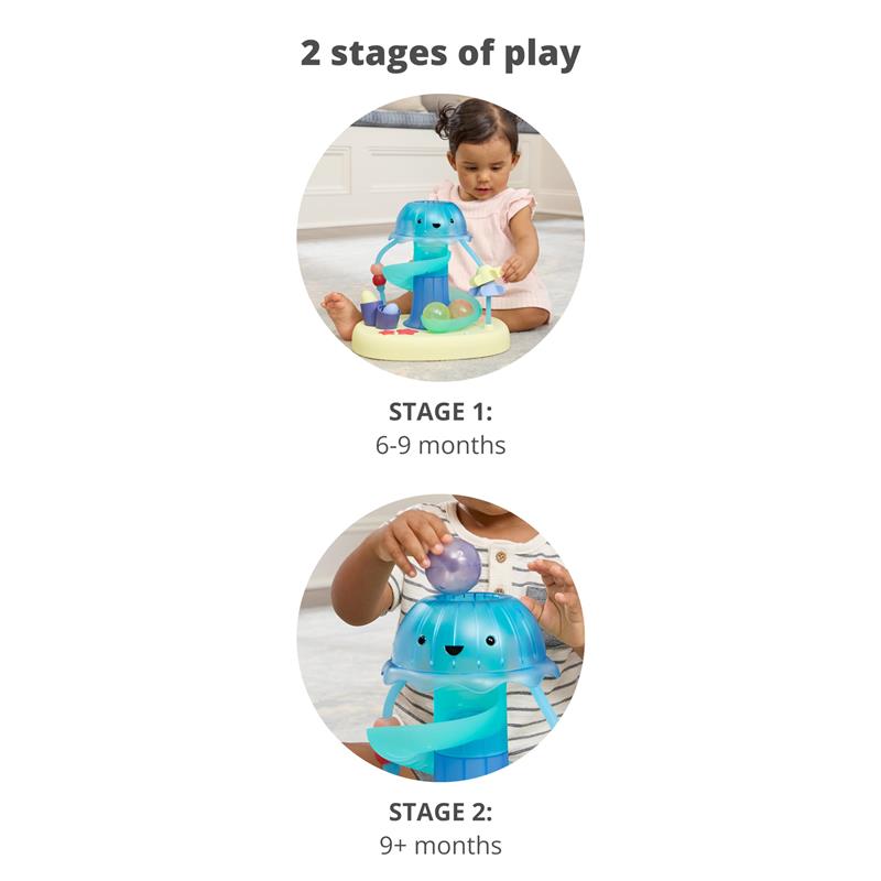Skip Hop Seascape Musical Activity Ball Drop, featuring two stages for play with colorful balls and an engaging design for infants.