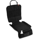 Car seat protector by Skip Hop, featuring a black, padded design with compartments for storing accessories.