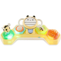 Colorful developmental toy with bee and flower shapes, lights, and sounds for baby sensory play and cause-and-effect learning.