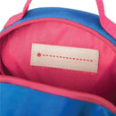 Interior view of the Skip Hop Zoo Mini Backpack in Butterfly design, featuring a pink lining and a label for personalization.