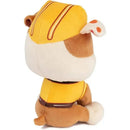 Plush toy of Rubble from PAW Patrol wearing a yellow construction uniform, suitable for ages 1 and up.
