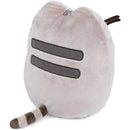 Gray plush avocado-shaped Pusheen stuffed animal, 9.5” tall, with dark stripe details and a striped tail.
