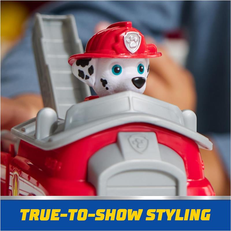 Paw Patrol toy car featuring Marshall, the dalmatian action figure, with true-to-show styling.