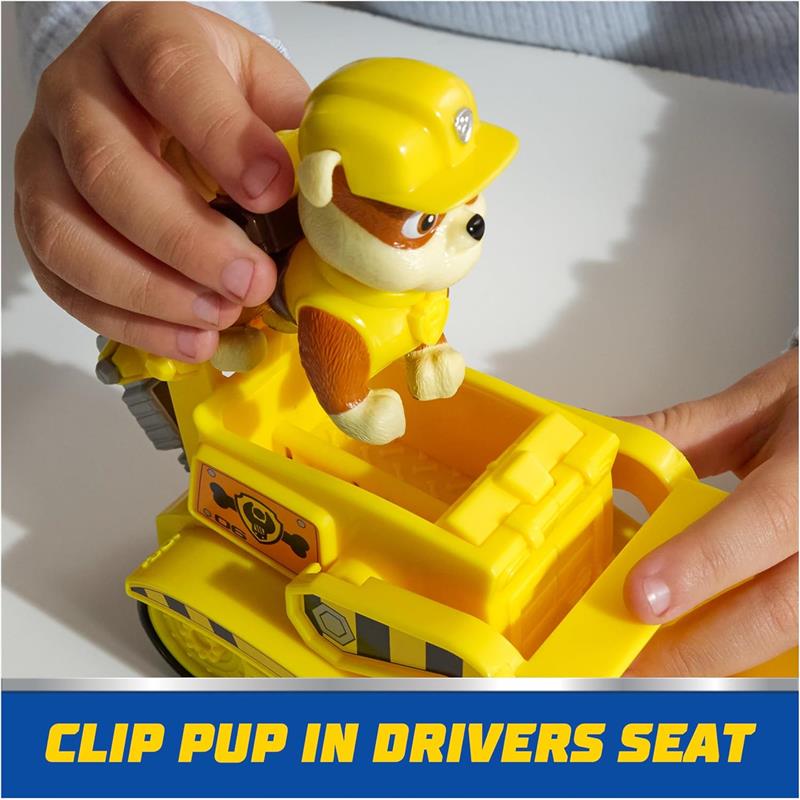 Spin Master - Paw Patrol Toy Car with Collectible Action Figure, Sustainably Minded, Rubble Image 8